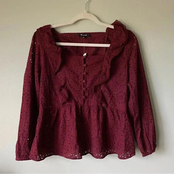 Madewell |  Eyelet Pom-Pom Blouse - Picture 5 of 14